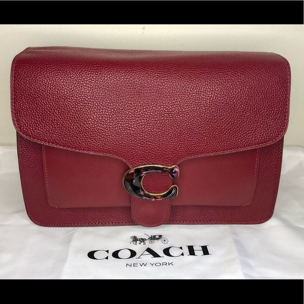 S⭕️LD‼️NWT Coach Tabby Shoulder Bag in Deep Red - Picture 1 of 12